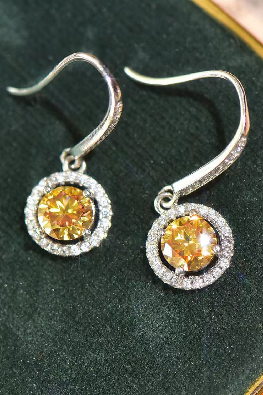 Jessica Platinum-Plated 2 Carat Moissanite Drop Earrings