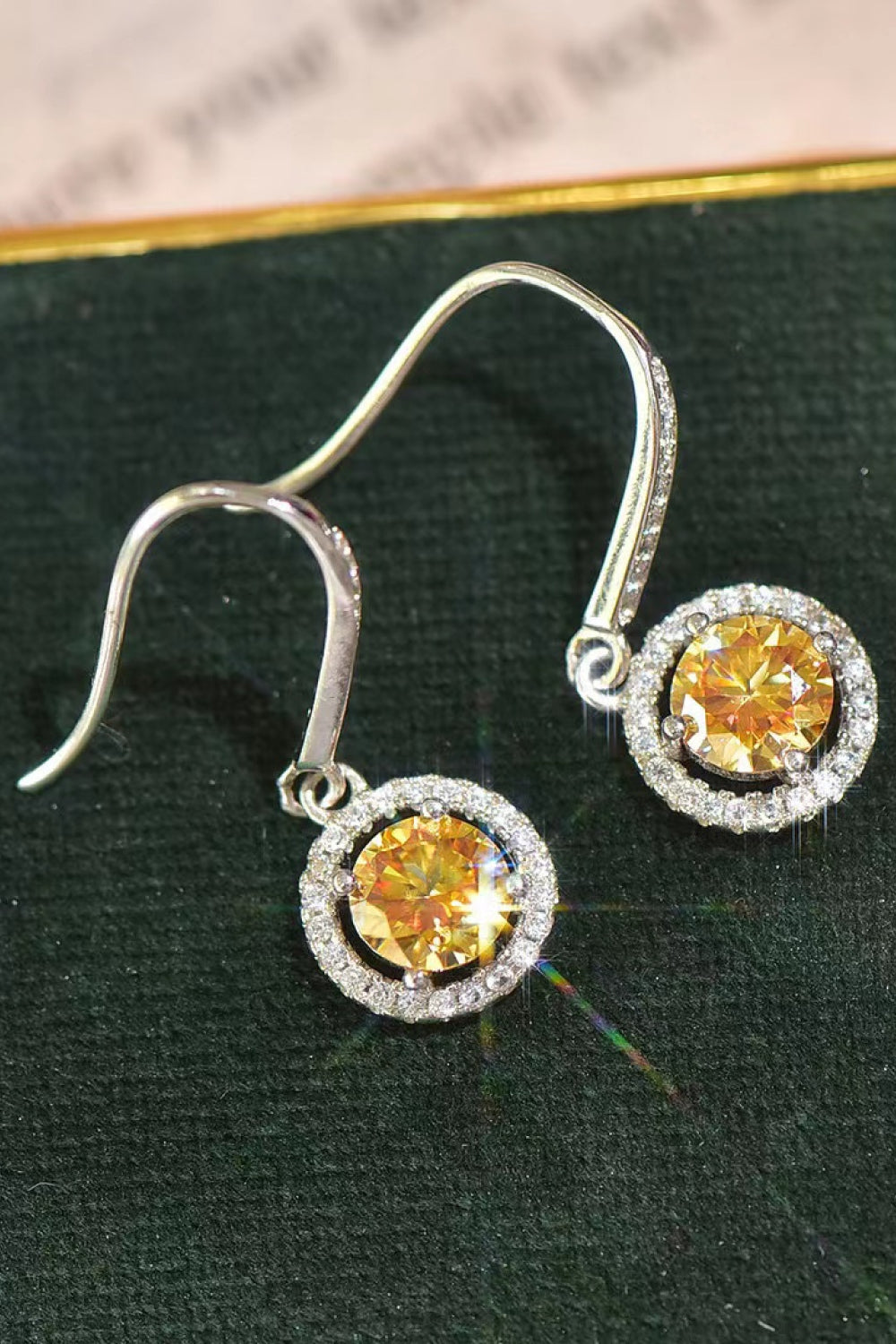 Jessica Platinum-Plated 2 Carat Moissanite Drop Earrings