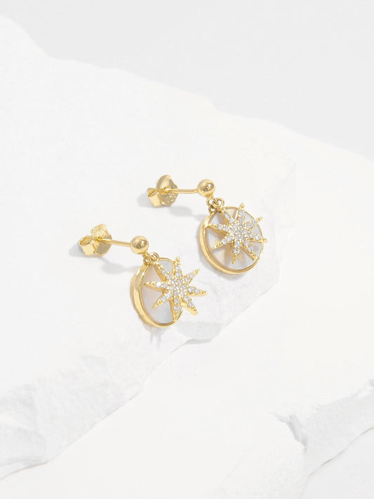 Star 18K Gold-Plated 925 Sterling Silver Star Shape Earrings