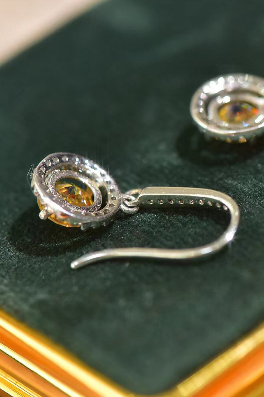 Jessica Platinum-Plated 2 Carat Moissanite Drop Earrings