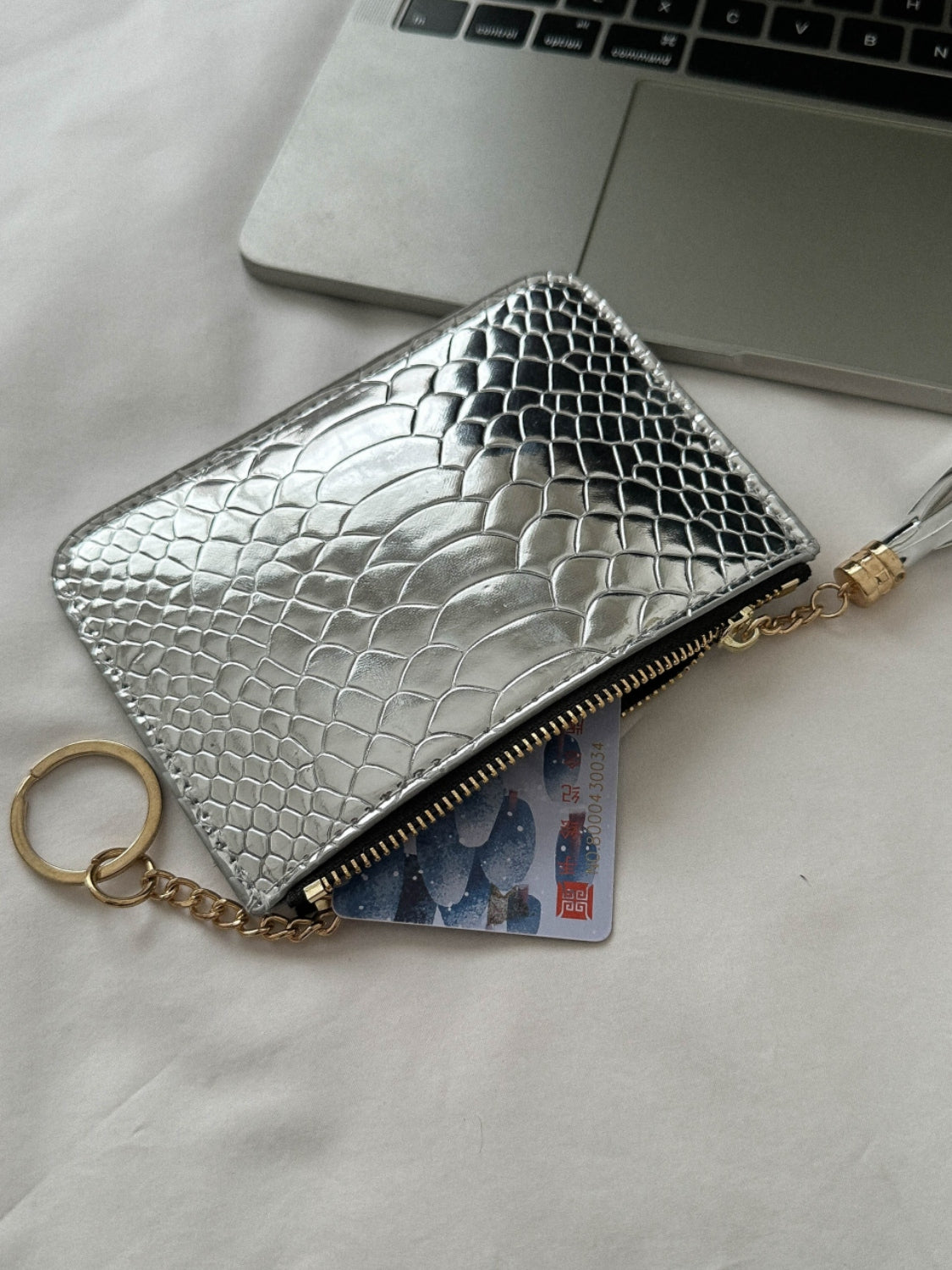 Leysi PU Leather Tassel Trim Card Case