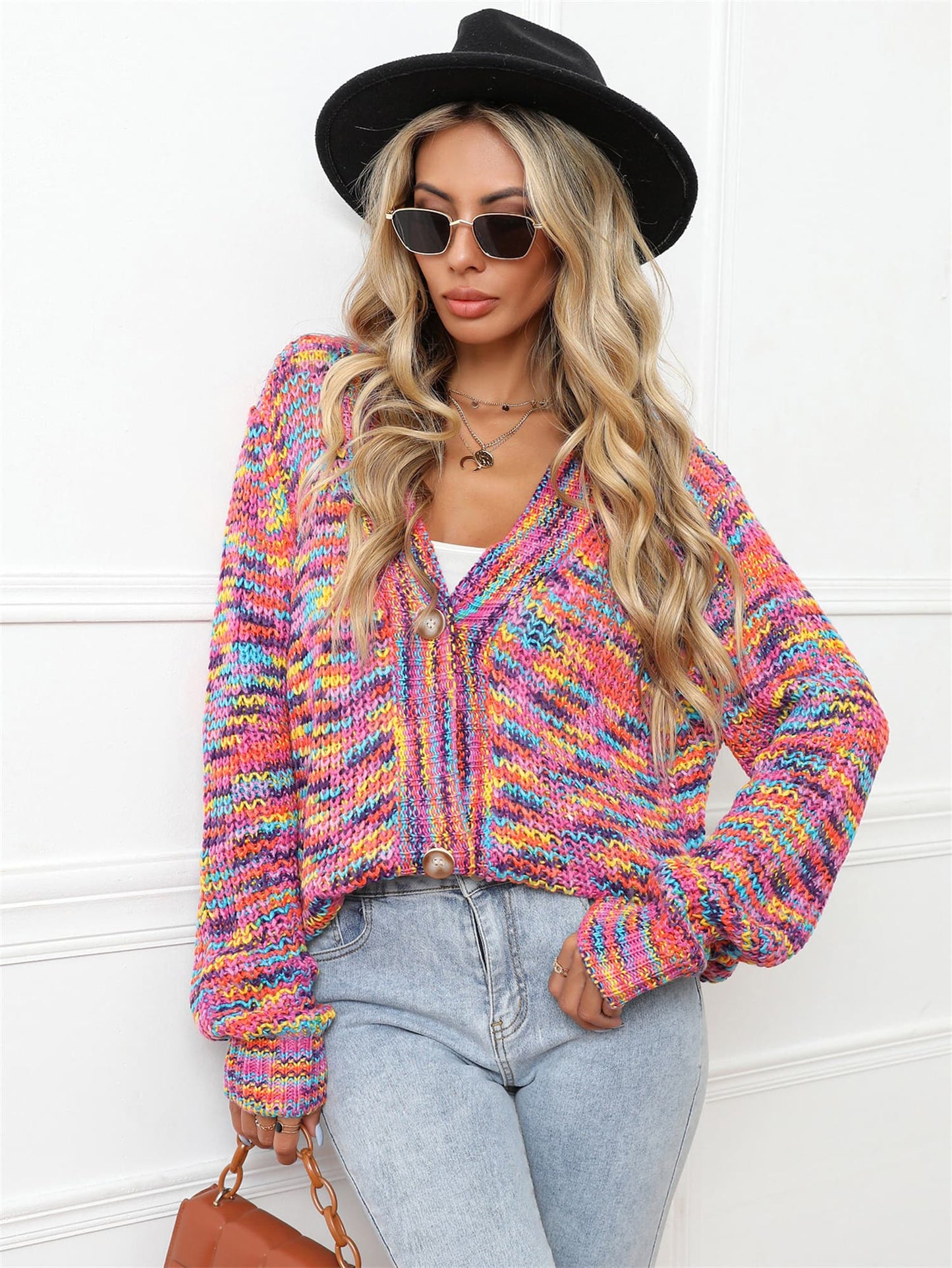 Leah V-Neck Long Sleeve Cardigan