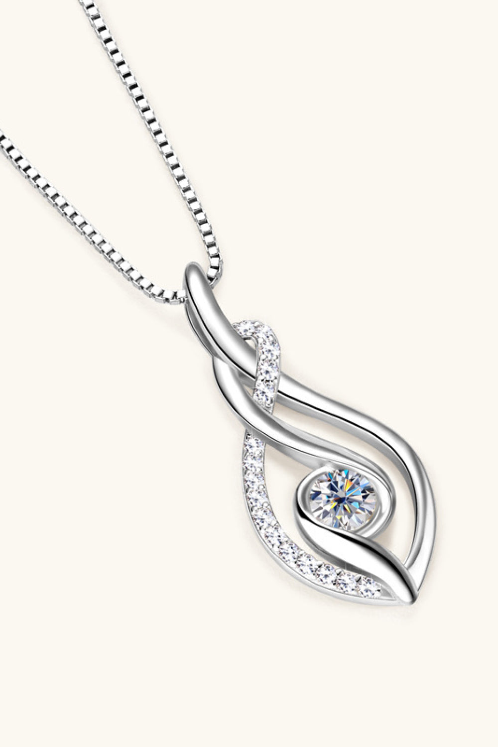Music notes Moissanite silver necklace