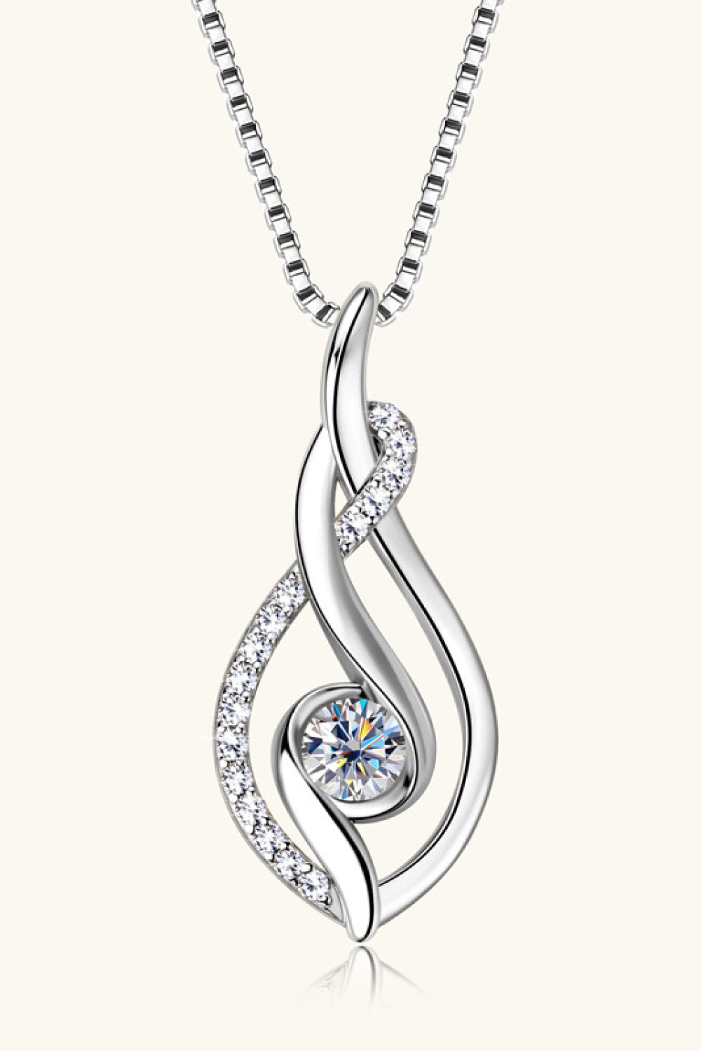 Music notes Moissanite silver necklace