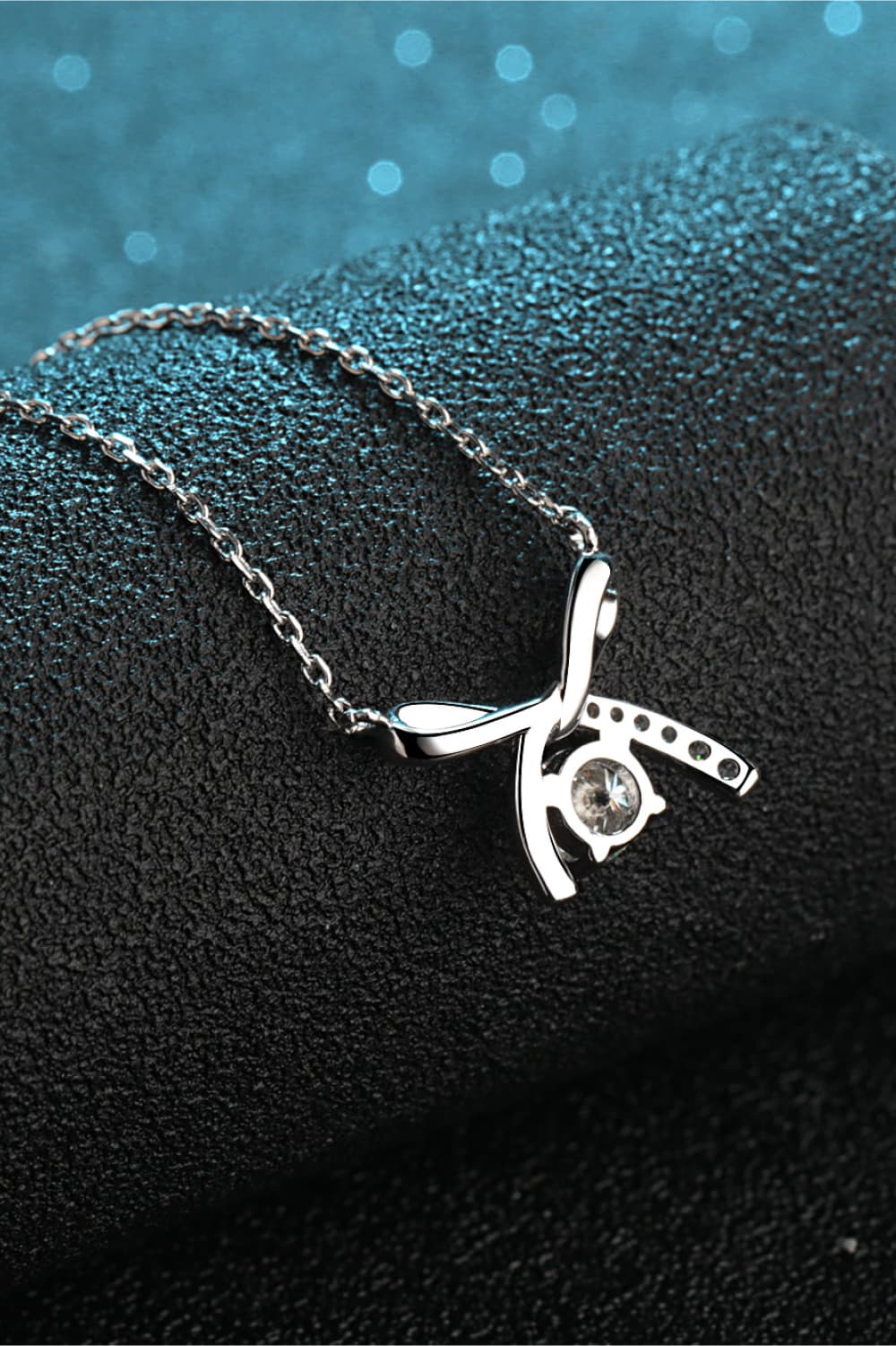 Bow Moissanite 925 Sterling Silver Necklace