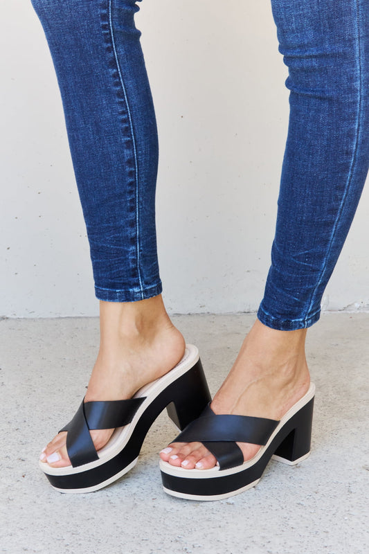 Weeboo Platform Sandals in Black
