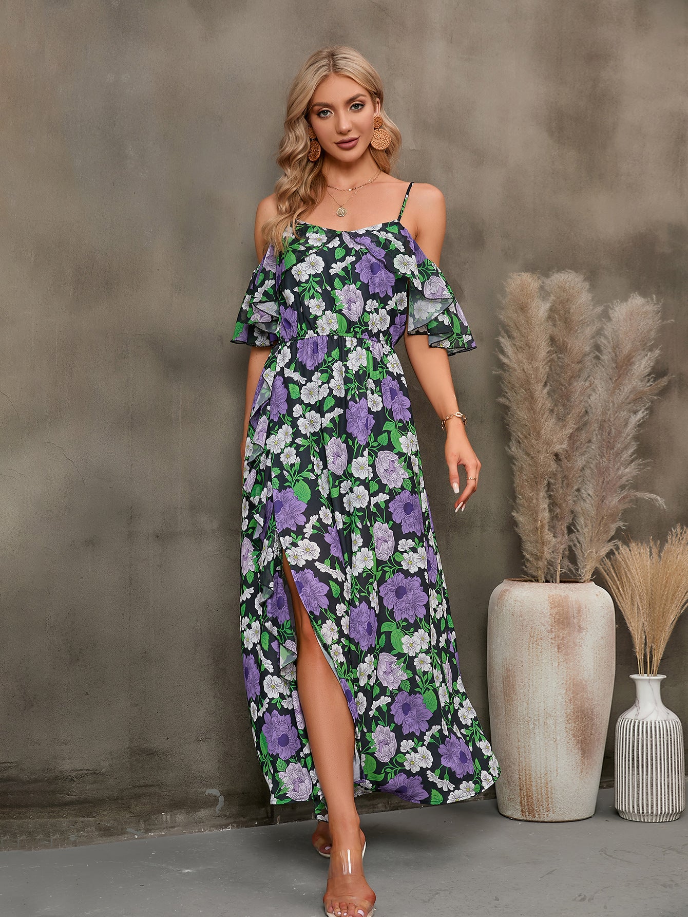 Floral Spaghetti Strap Maxi Dress
