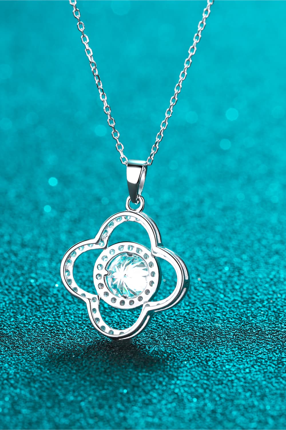 Floral 1 Carat Moissanite 925 Sterling Silver Necklace