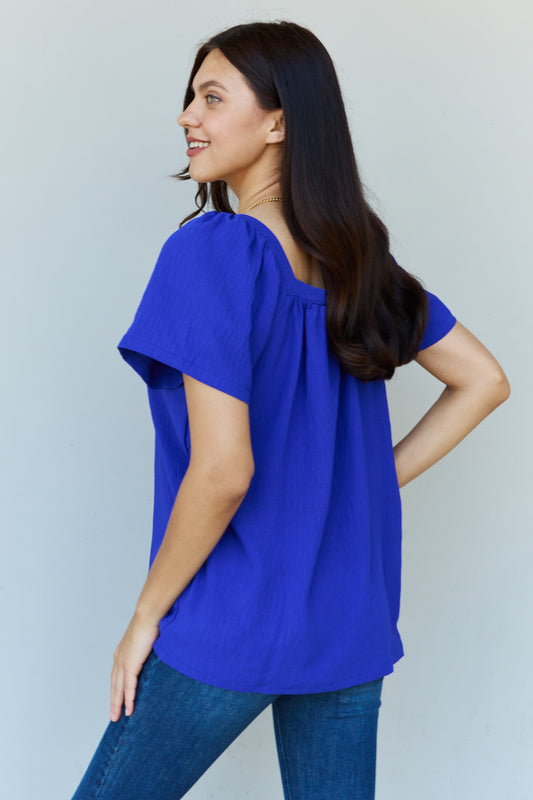 Ninexis square neck blouse in Roya