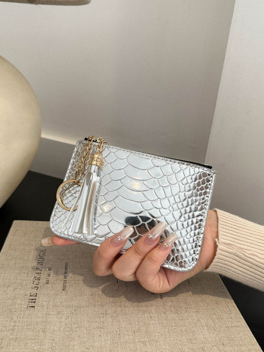 Leysi PU Leather Tassel Trim Card Case