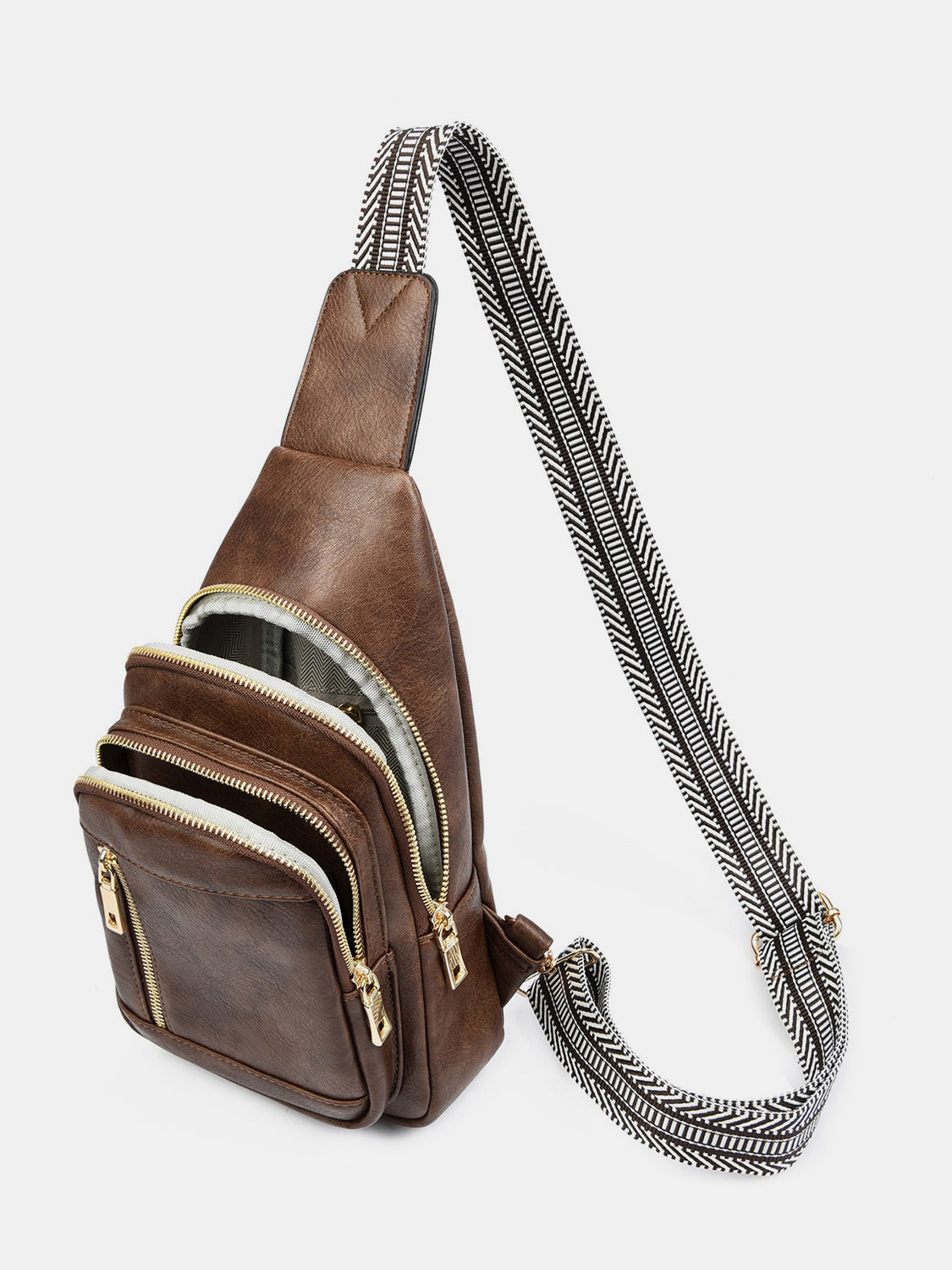 Leila PU Leather Adjustable Strap Crossbody Bag