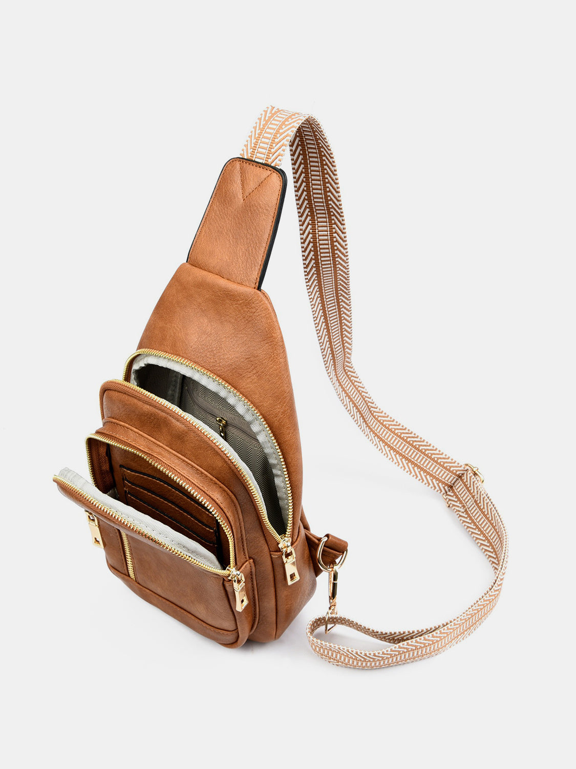 Leila PU Leather Adjustable Strap Crossbody Bag