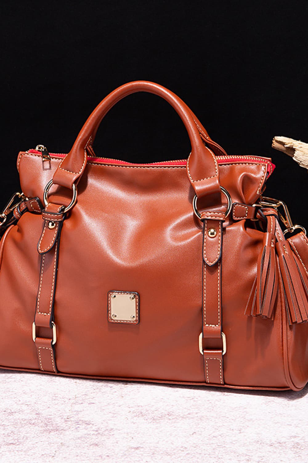 Mary PU Leather Handbag with Tassels