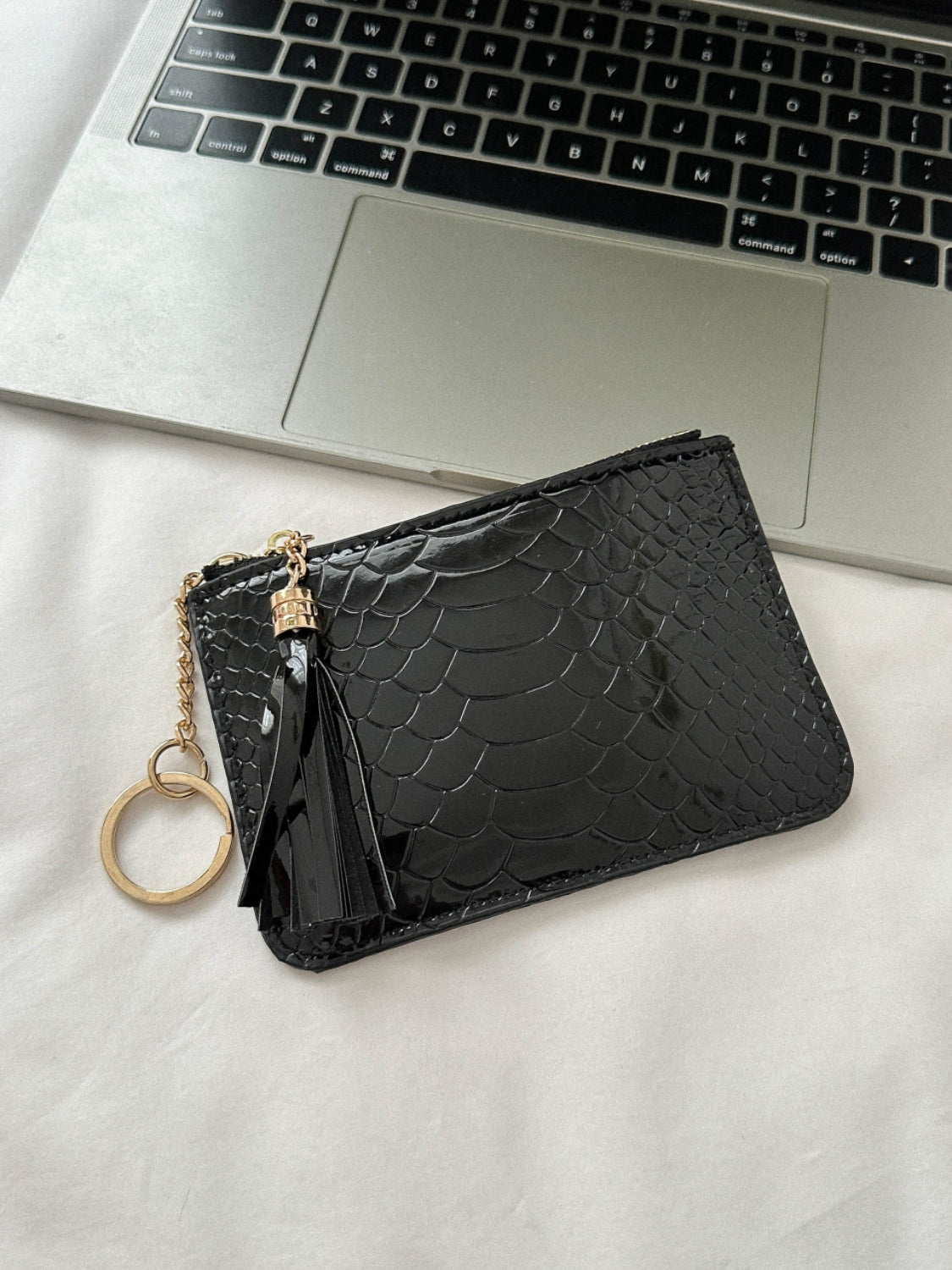 Leysi PU Leather Tassel Trim Card Case