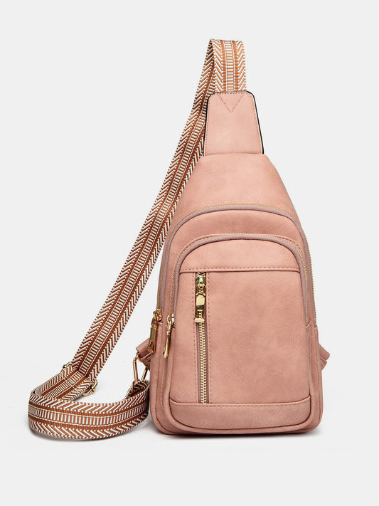 Leila PU Leather Adjustable Strap Crossbody Bag