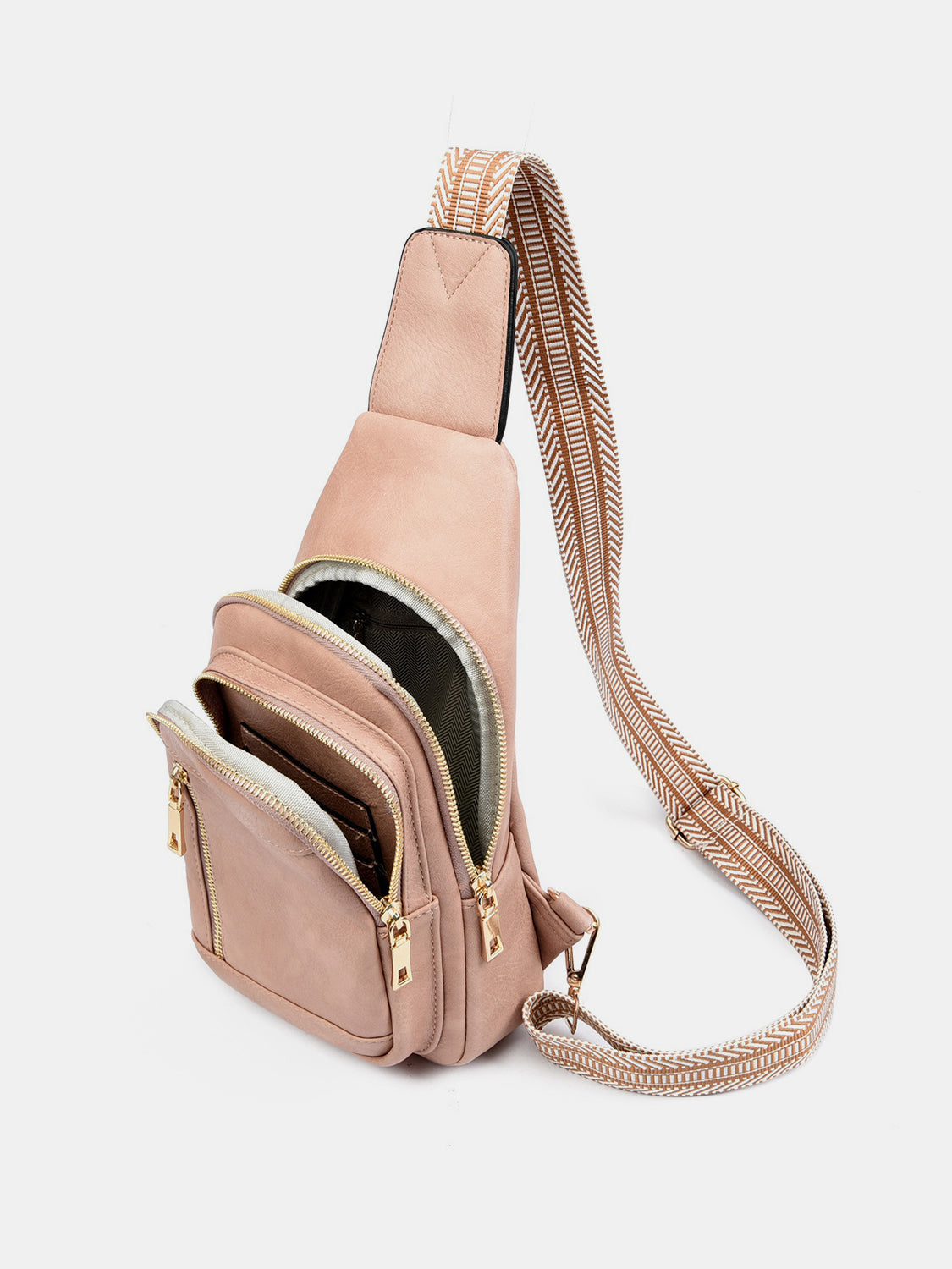 Leila PU Leather Adjustable Strap Crossbody Bag