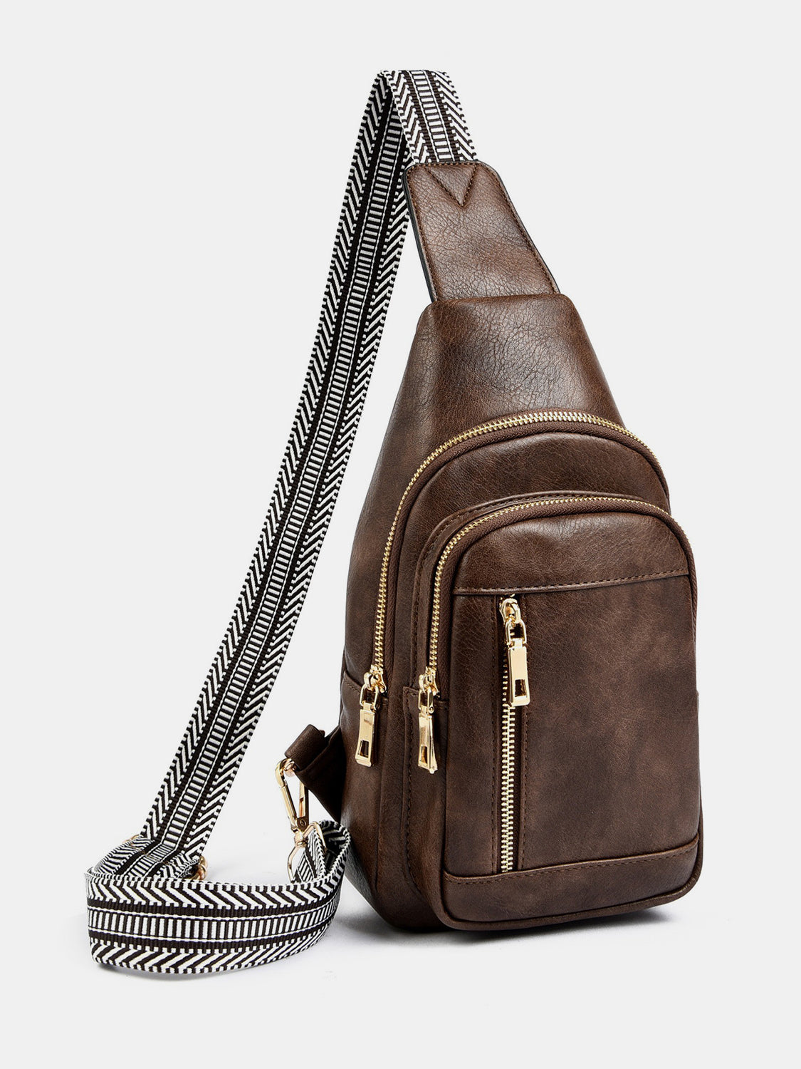 Leila PU Leather Adjustable Strap Crossbody Bag