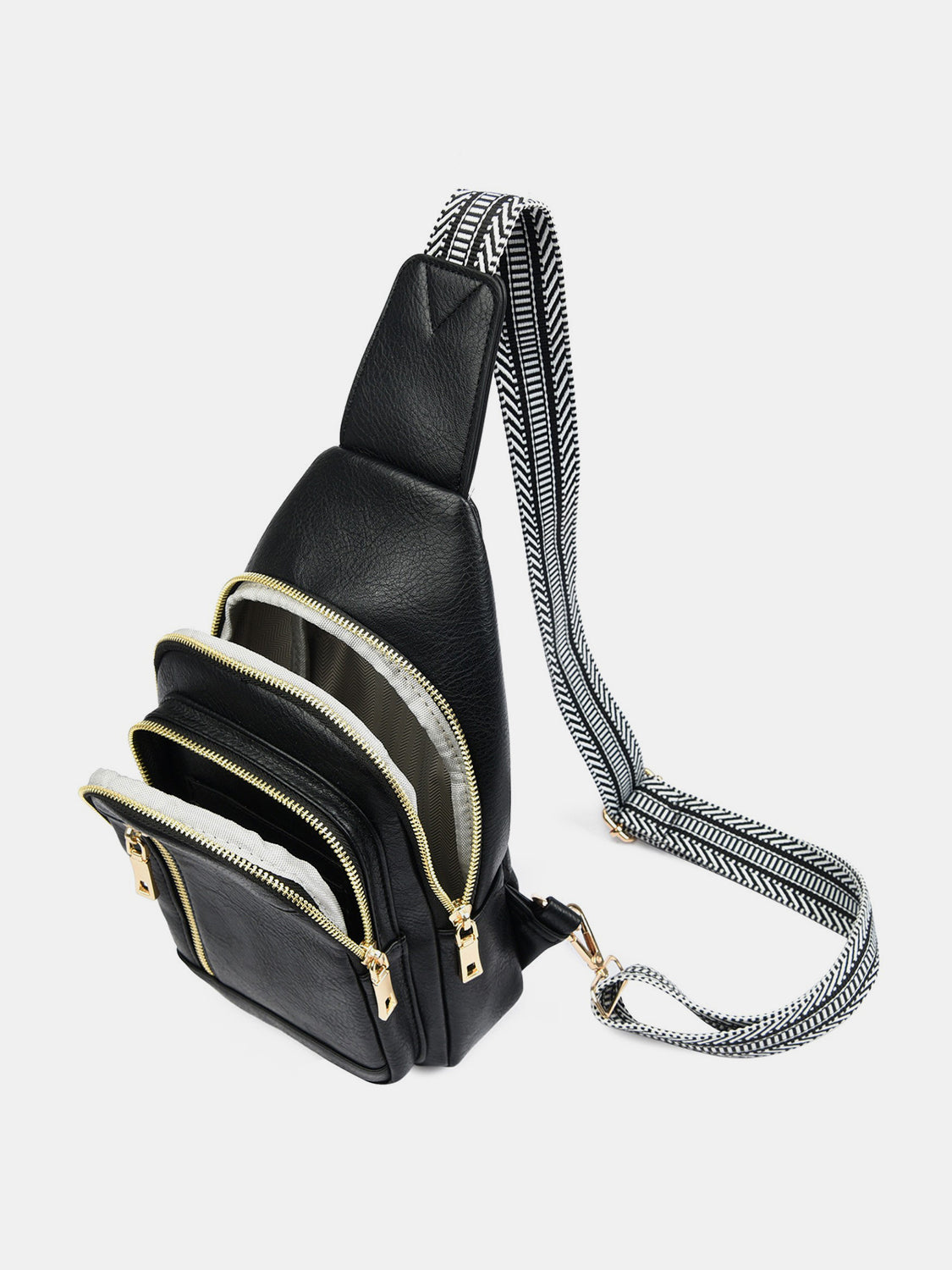 Leila PU Leather Adjustable Strap Crossbody Bag