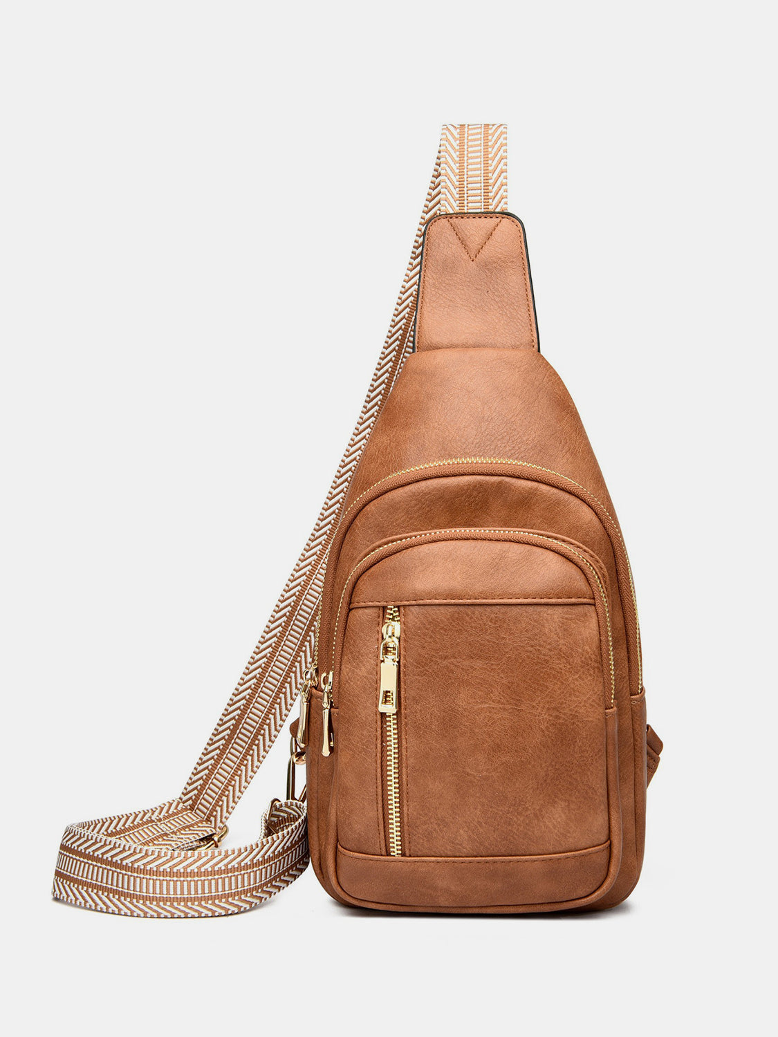 Leila PU Leather Adjustable Strap Crossbody Bag