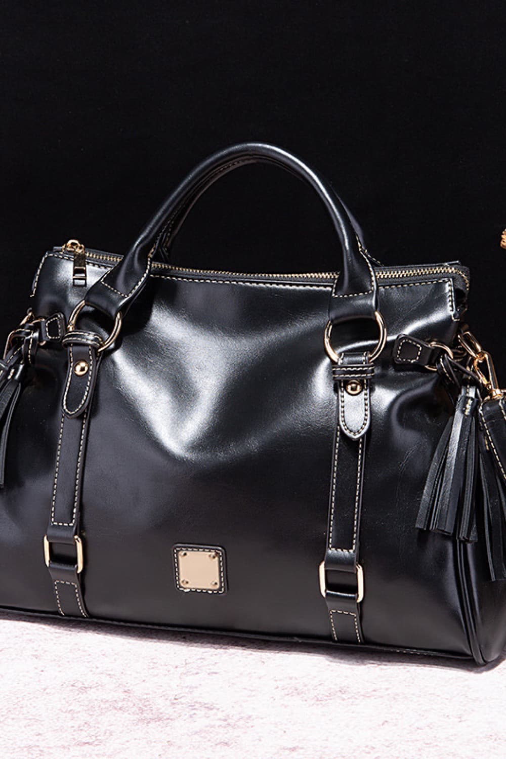Mary PU Leather Handbag with Tassels
