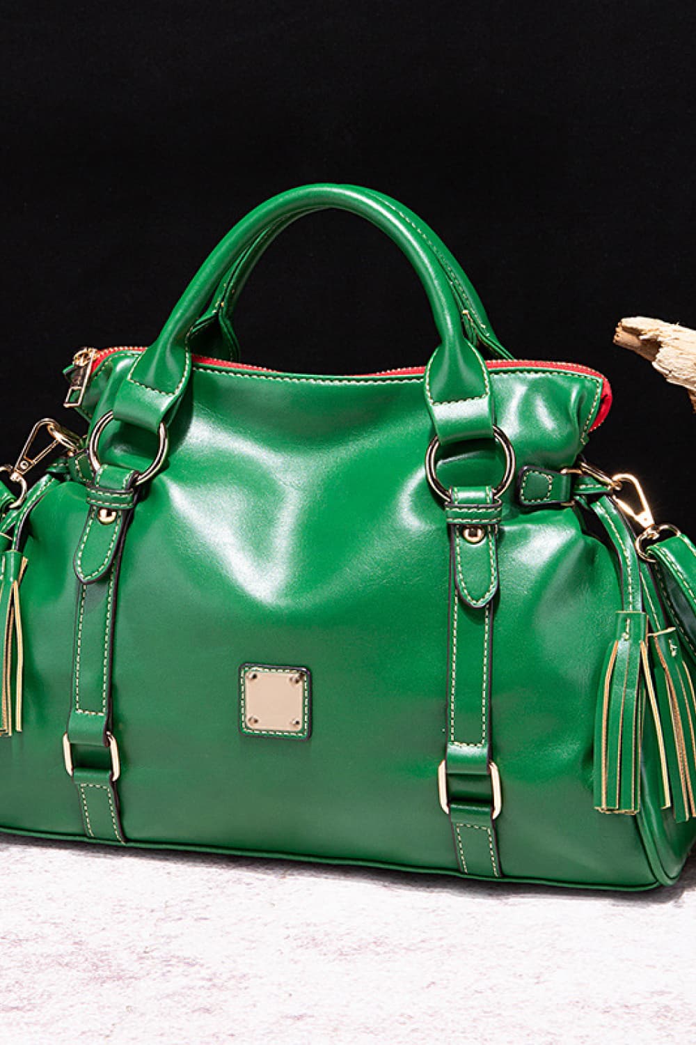Mary PU Leather Handbag with Tassels
