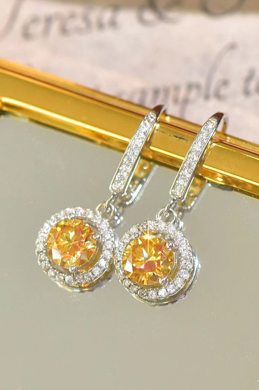 Jessica Platinum-Plated 2 Carat Moissanite Drop Earrings