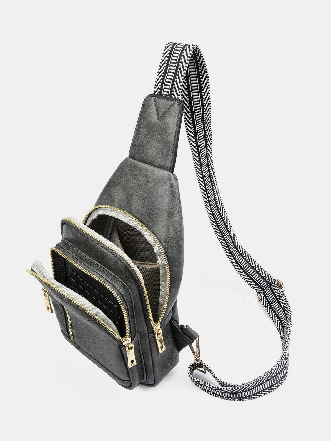 Leila PU Leather Adjustable Strap Crossbody Bag