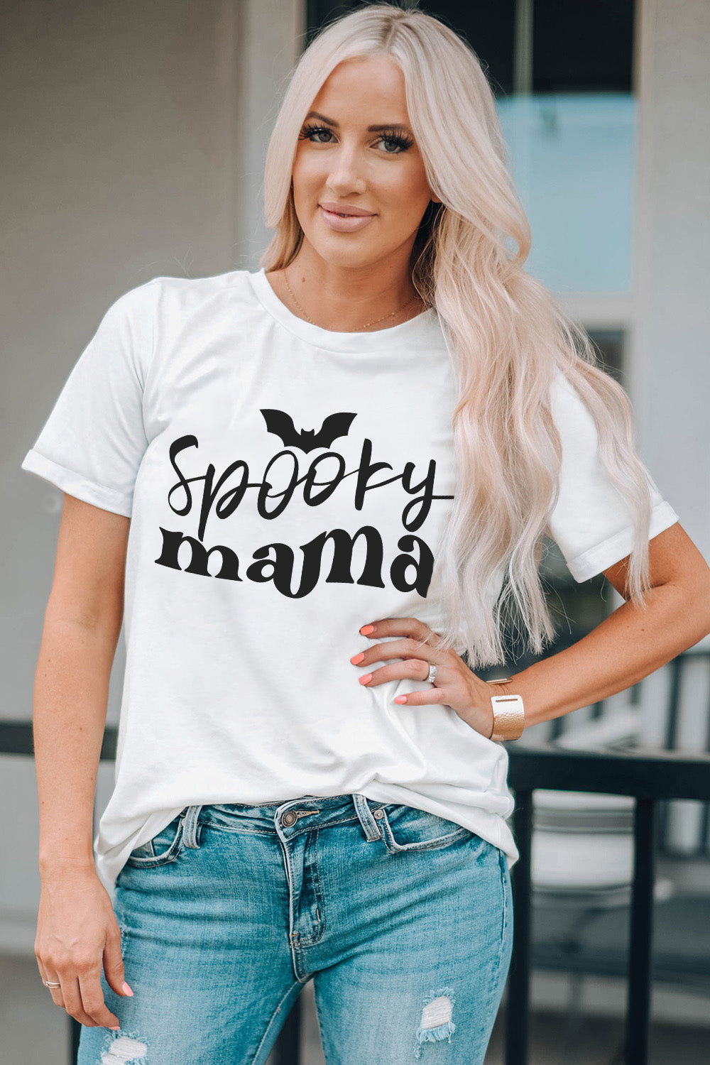 Short Sleeve SPOOKY MAMA Graphic T-Shirt