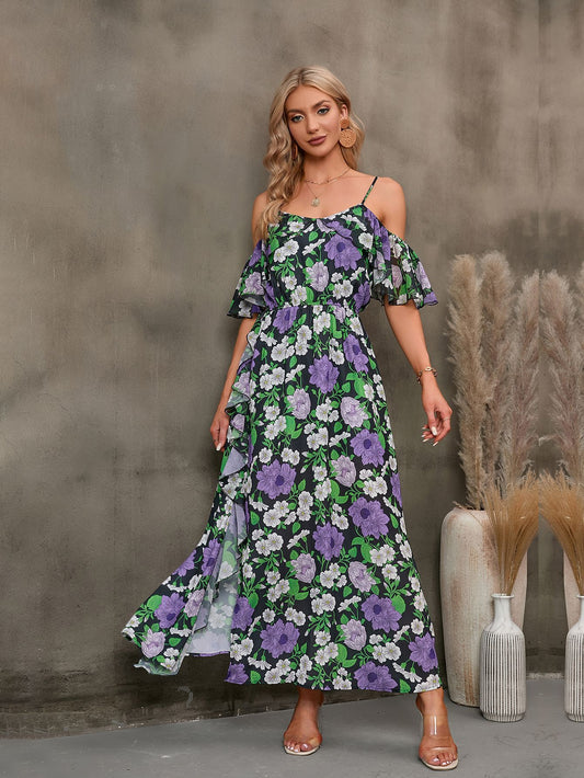 Floral Spaghetti Strap Maxi Dress
