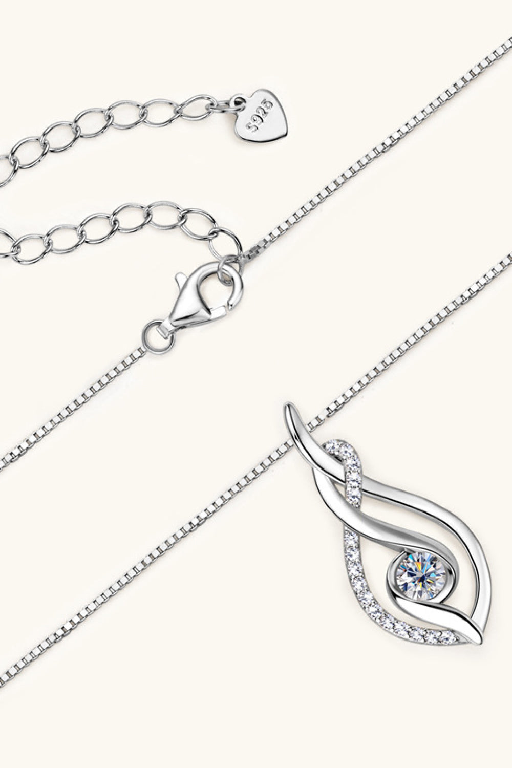 Music notes Moissanite silver necklace