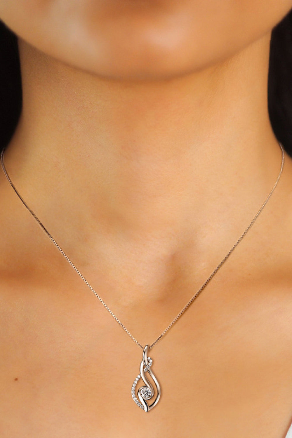 Music notes Moissanite silver necklace
