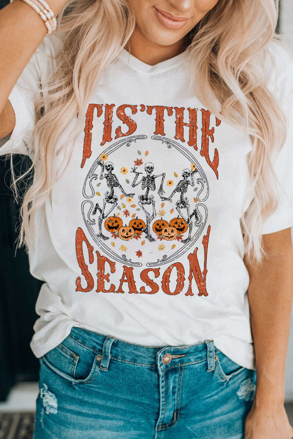 Short Sleeve Halloween Season Graphic T-Shirt