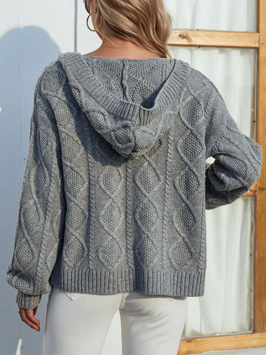 Mary Open Front Hooded Cardigan