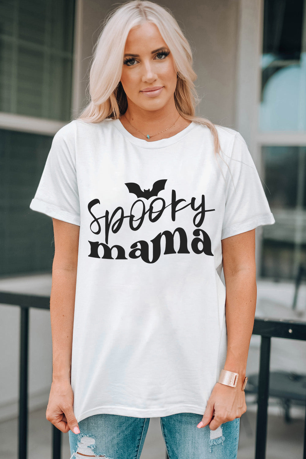 Short Sleeve SPOOKY MAMA Graphic T-Shirt